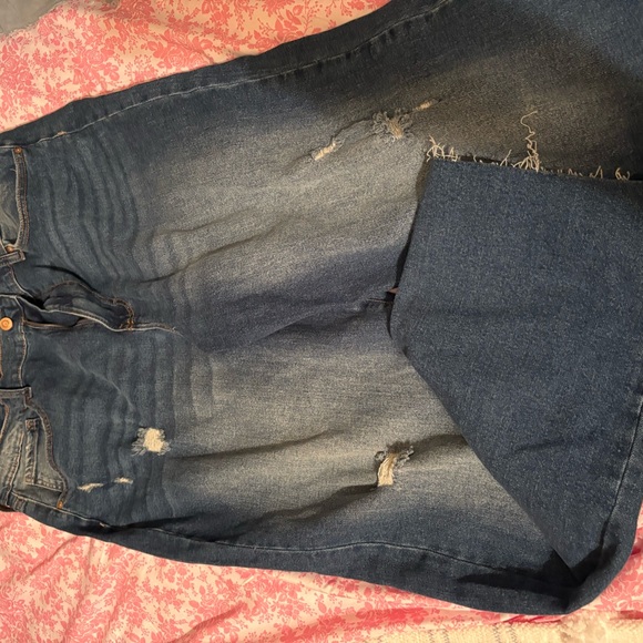 Distressed Blue Women's Jeans - Picture 1 of 5